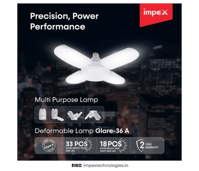 Sunny Energy Solution Remote Control Fan Foldable Led Light Bulb -White Light