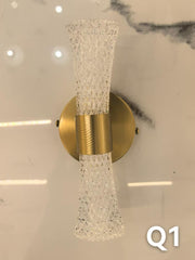 Aurora Brass Crystal Wall Light