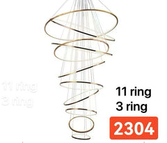 Cascade Halo 11-Ring LED Pendant Chandelier