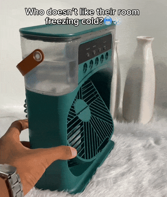 Sunny Energy Solution PORTABLE AIR CONDITIONER with DC FAN 🌬️💧— Creates a refreshing mist and doubles as a humidifier, keeping your environment cool and comfortable wherever you go.