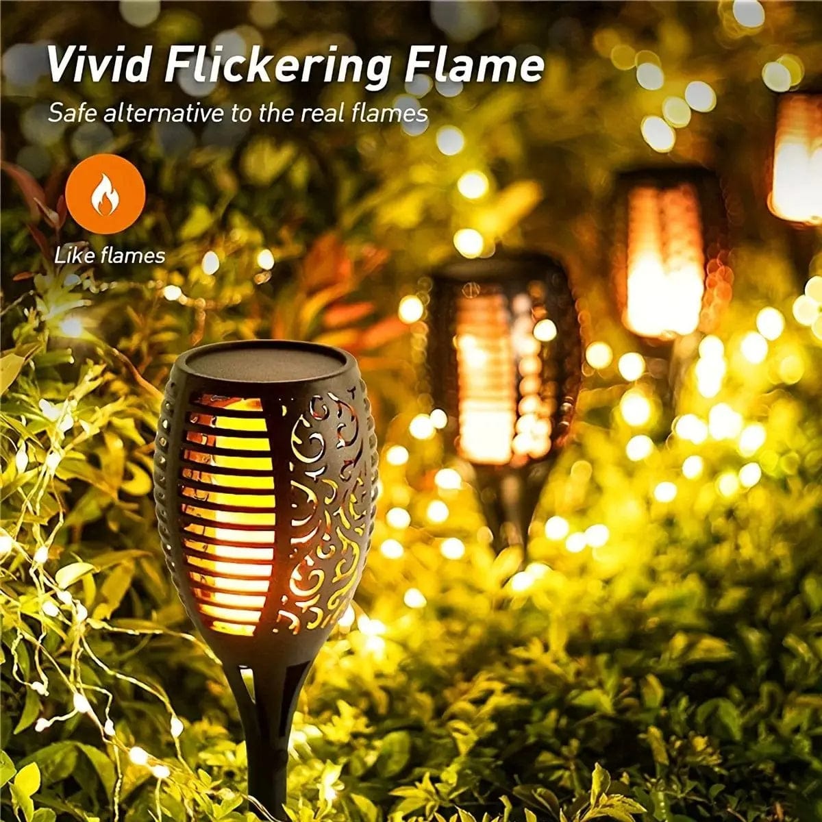 Sunny Energy Solution Solar Fire Light with flame effect for your Garden night view - HM823