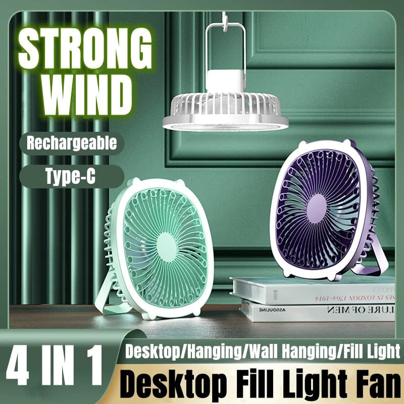 Sunny Energy Solution Portable Desktop Fan With LED Light USB Rechargeable