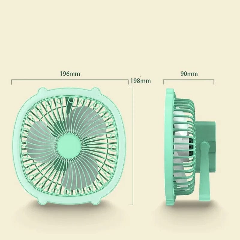 Sunny Energy Solution Portable Desktop Fan With LED Light USB Rechargeable