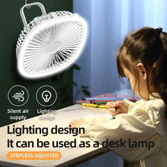 Sunny Energy Solution Portable Desktop Fan With LED Light USB Rechargeable