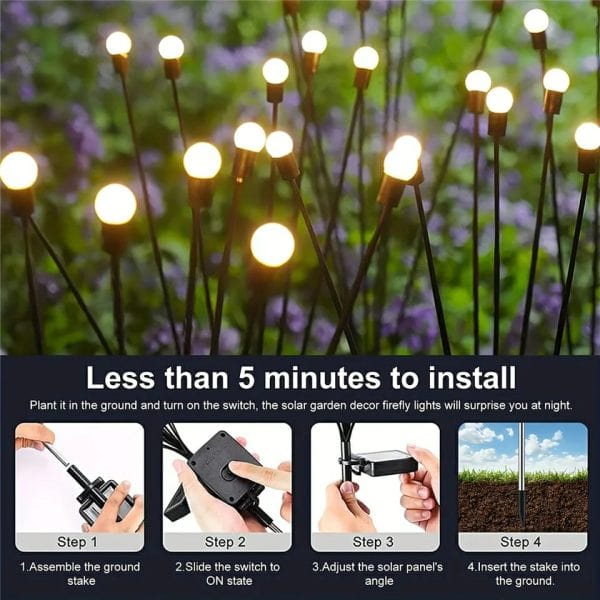 Sunny Energy Solution Outdoor Solar Firefly Lights: Waterproof and Beautiful for Your Garden and Path