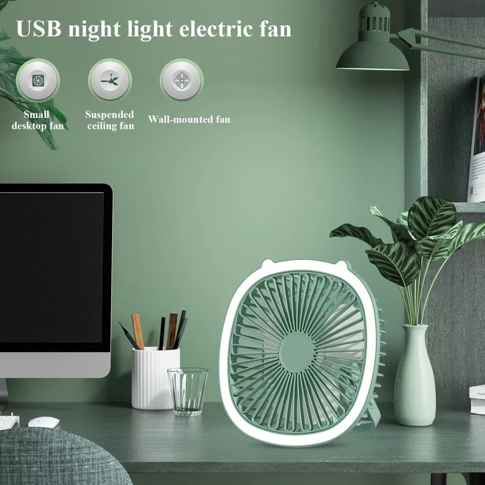 Sunny Energy Solution Portable Desktop Fan With LED Light USB Rechargeable