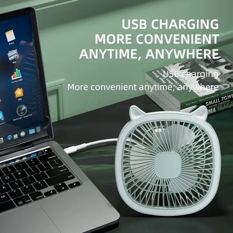 Sunny Energy Solution Portable Desktop Fan With LED Light USB Rechargeable