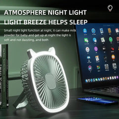 Sunny Energy Solution Portable Desktop Fan With LED Light USB Rechargeable